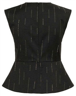 GZAdira Peplum Top - Dark Grey Melange